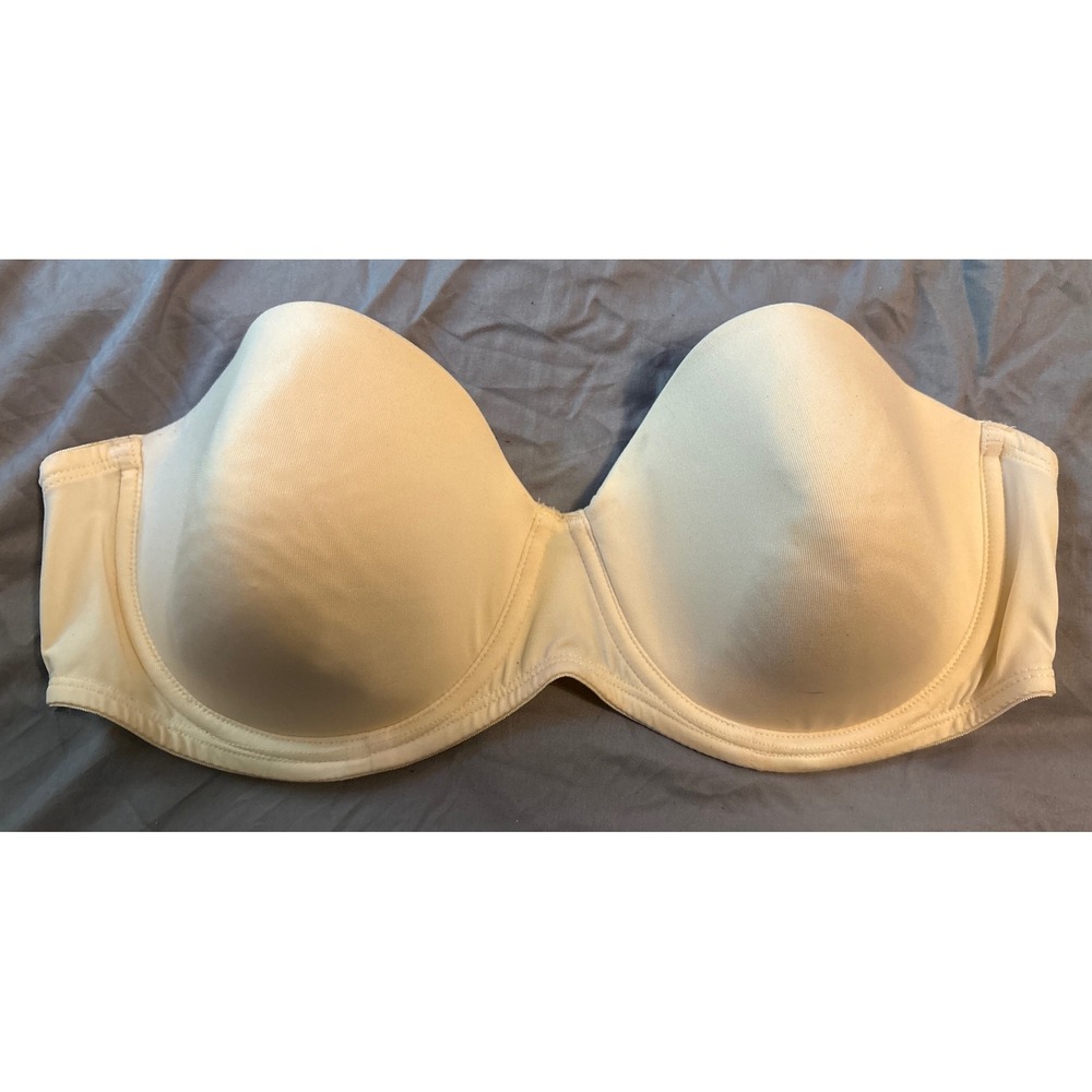 Jockey Full Figure Beige Strapless Underwire Bra, Size 38C